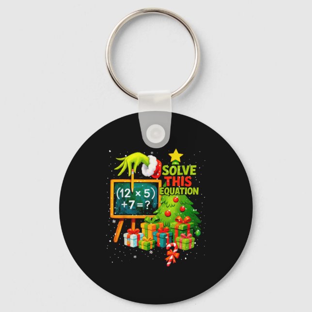 Porte-clés 67 Green Teacher Christmas Six Seven Meme Brainrot (Recto)