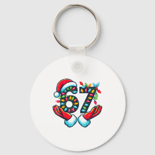 Porte-clés 67 lumières de Noël drôle Noël 6 7 Meme Xmas