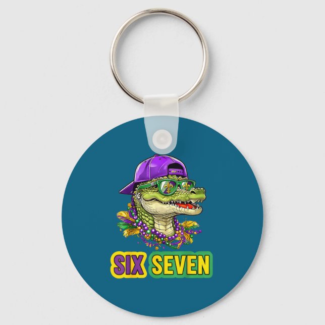 Porte-clés 67 Mardigator Alligator Mardi Gras Six Seven Funny (Recto)