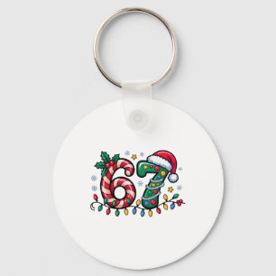 Porte-clés 67 Meme de Noël Six Sept Xmas Drôle Garçons Filles