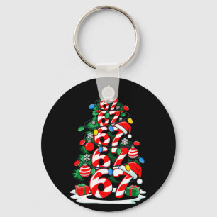 Porte-clés 67 Mème Drôle Six Sept Noël Arbre Lumineux Xmas