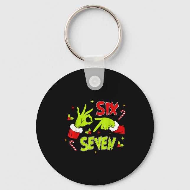 Porte-clés 67 Meme Humor 6-7 Funny Xmas Six Seven Christmas  (Recto)