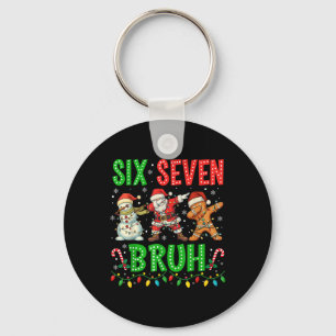 Porte-clés 67 Meme Six Seven Bruh Dabbing Père Noël 6 7 Drôle