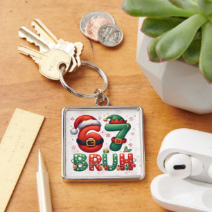 Porte-clés 67 Meme Six Seven Bruh Drôle de Noël 6 7