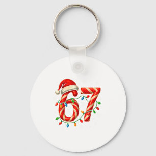 Porte-clés 67 Noël Mème Drôle Six Sept Xmas Lumières Bonbons