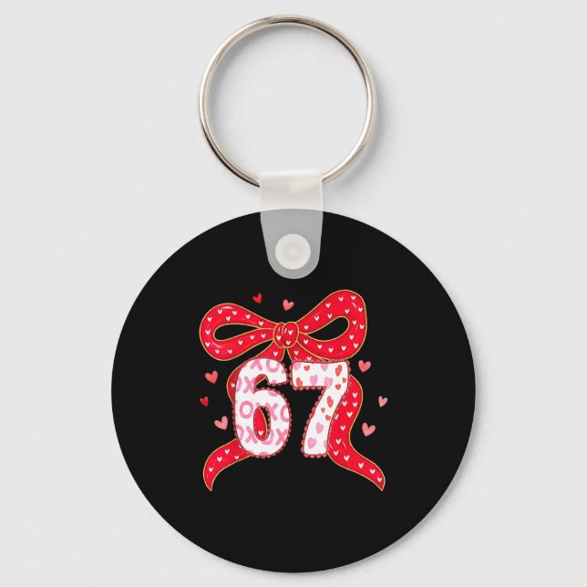 Porte-clés 67 Valentine Vibes Coquette Bow Girl  (Recto)