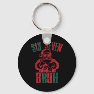 Porte-clés 6 7 Bruh Drôle Santa Six Sept Tendance 67 Heureux