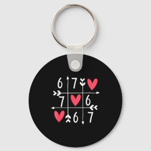 Porte-clés 6 7 Meme Six Seven 67 Drôle Xoxo Jeu Saint-Valenti