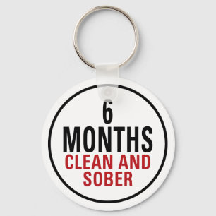 Porte-clés 6 Months Clean and Sober