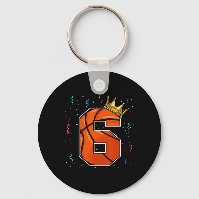 Porte-clés 6e anniversaire Basketball Big Numéro 6 année Garç (Recto)