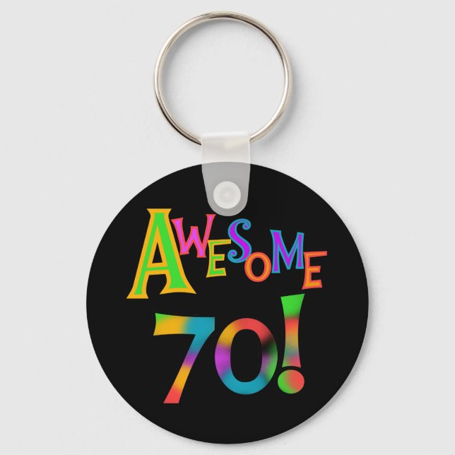 Porte-clés 70 superbes T-shirts et cadeaux d'anniversaire (Recto)