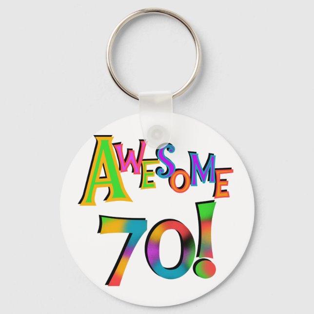 Porte-clés 70 superbes T-shirts et cadeaux d'anniversaire (Recto)
