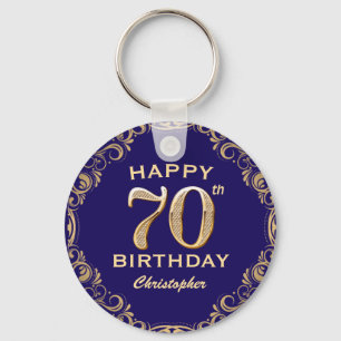 Porte-clés 70e anniversaire de la Parties scintillant marine 
