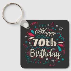 Porte-clés 70e anniversaire décoratif