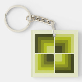 Porte-clés 70s Rainbow Squares Monochrome Green