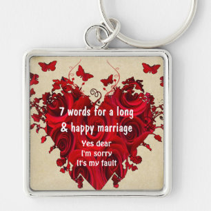 Porte-clés 7 Mots Pour Un Mariage Long Et Un Mariage Heureux