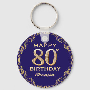 Porte-clés 80e anniversaire de la Parties scintillant marine