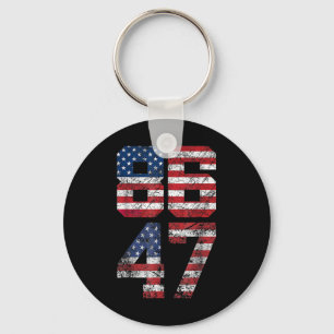 Porte-clés 8647 Anti Trump 86 47 Retro Anti-Trump Drapeau Amé