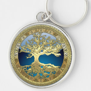 Porte-clés [90] Golden Celtic Tree of Life [3D]