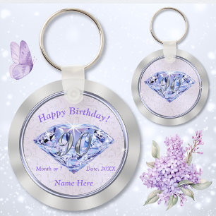 Porte-clés 90e anniversaire de fête favorise PERSONNALISÉ pou