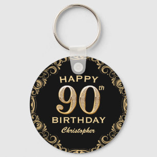 Porte-clés 90e anniversaire de la Parties scintillant Black a