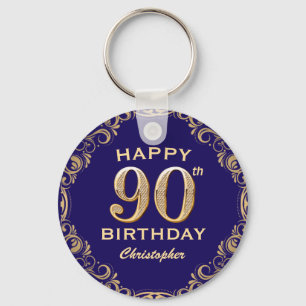 Porte-clés 90e anniversaire de la Parties scintillant marine 