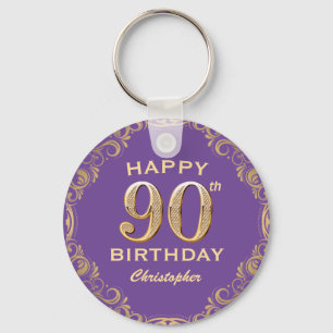 Porte-clés 90e anniversaire de la Parties scintillant violet 