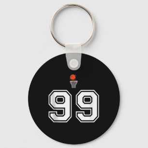 Porte-clés 99 Nombre Style de basket-ball Débardeur blanc Vin