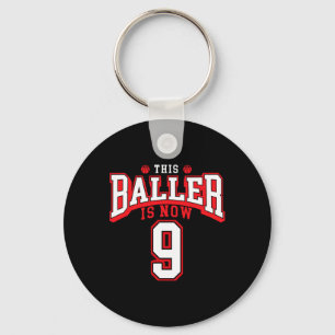Porte-clés 9e anniversaire de basket-ball Lover 9 ans Anniver