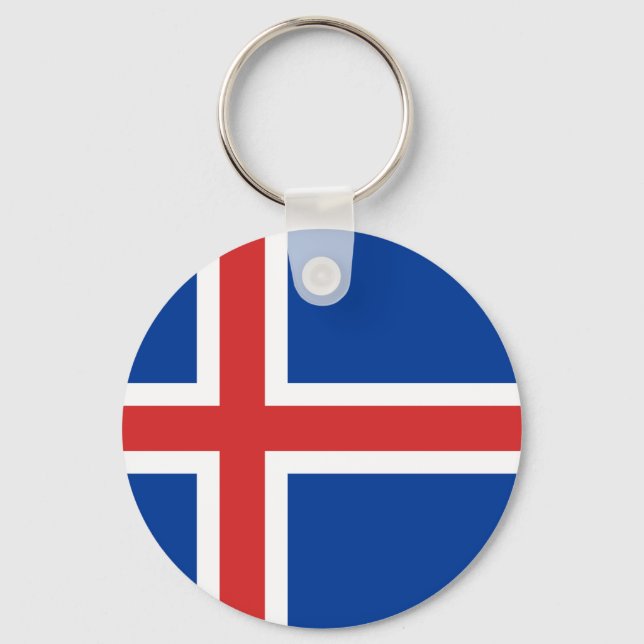 Porte-clés A bas prix ! Drapeau Islande (Recto)