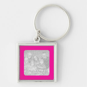 Porte-clés à cadre rose vif