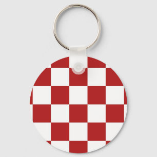 Porte-clés à damiers rouge et blanc