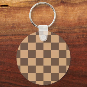 Porte-clés À damiers vintage dans les bruns chauds