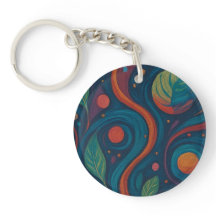 Porte-clés à impression totale Botanical Bliss