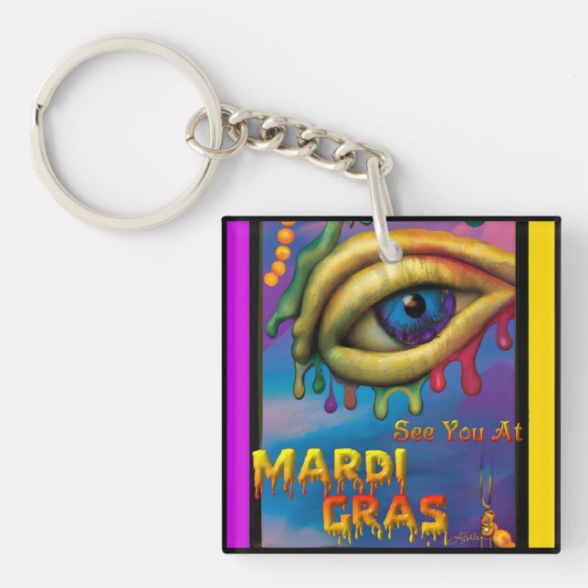 Porte-clés À Mardi Gras Eye (Devant)