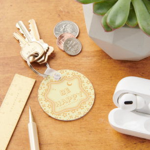 Porte-clés à motif de petites étoiles mignonnes "S