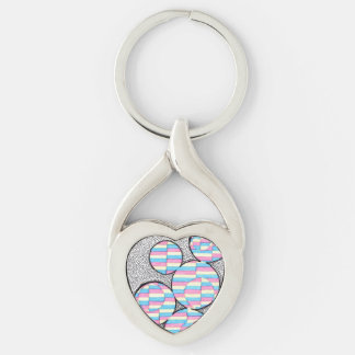 Porte-clés à motif géométrique moderne pastel
