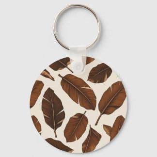 Porte-clés à motif unique de feuilles de bananier