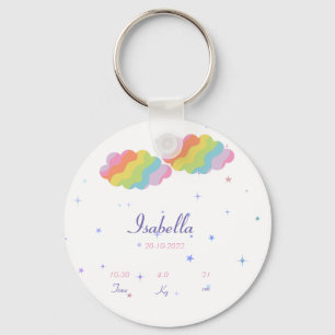 Porte-clés A personalized birth announcement button