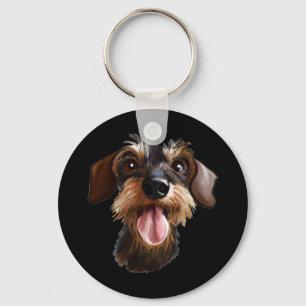 Porte-clés À poils durs Dachshund