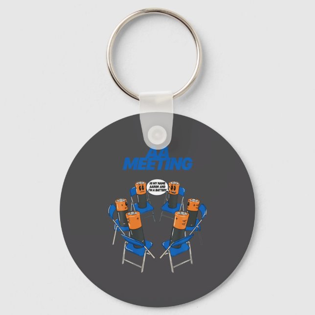 Porte-clés Aa Meeting Battery Funny Sarcastic Humor  (Recto)