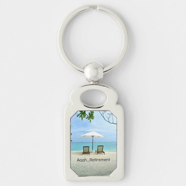Porte-clés Aaah...Retraite, design populaire, (Devant)