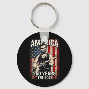 Porte-clés Abe Lincoln 16e président vintage jouant de la gui
