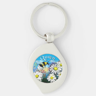 Porte-clés Abeille Bourdon Fantaisiste dans les Pâquerettes P
