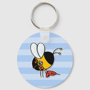 Porte-clés abeille de travailleur - bricoleur