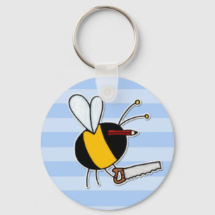 Porte-clés abeille de travailleur - charpentier