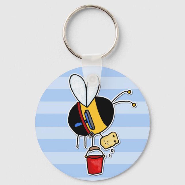 Porte-clés abeille du travailleur - nettoyeur de fenêtre (Recto)