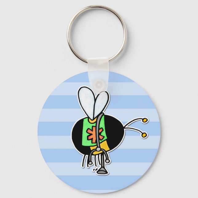 Porte-clés abeille du travailleur - paramédical (Recto)