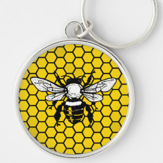 Porte-clés abeille et nid d'abeille pour apiculteu