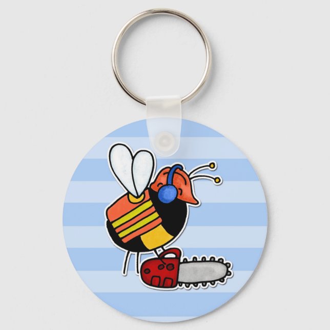 Porte-clés abeille ouvrière - bûcheron (Recto)
